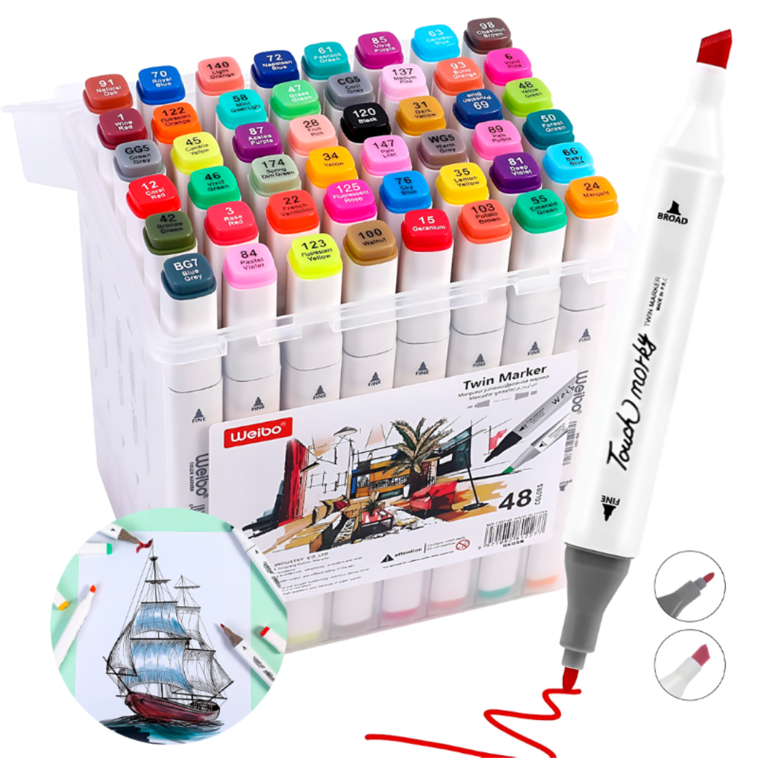 Set de Marcadores Doble Punta x48u