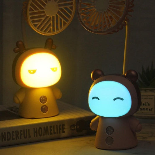 Velador Lampara Ventilador Luz Infantil Multi Colores Led